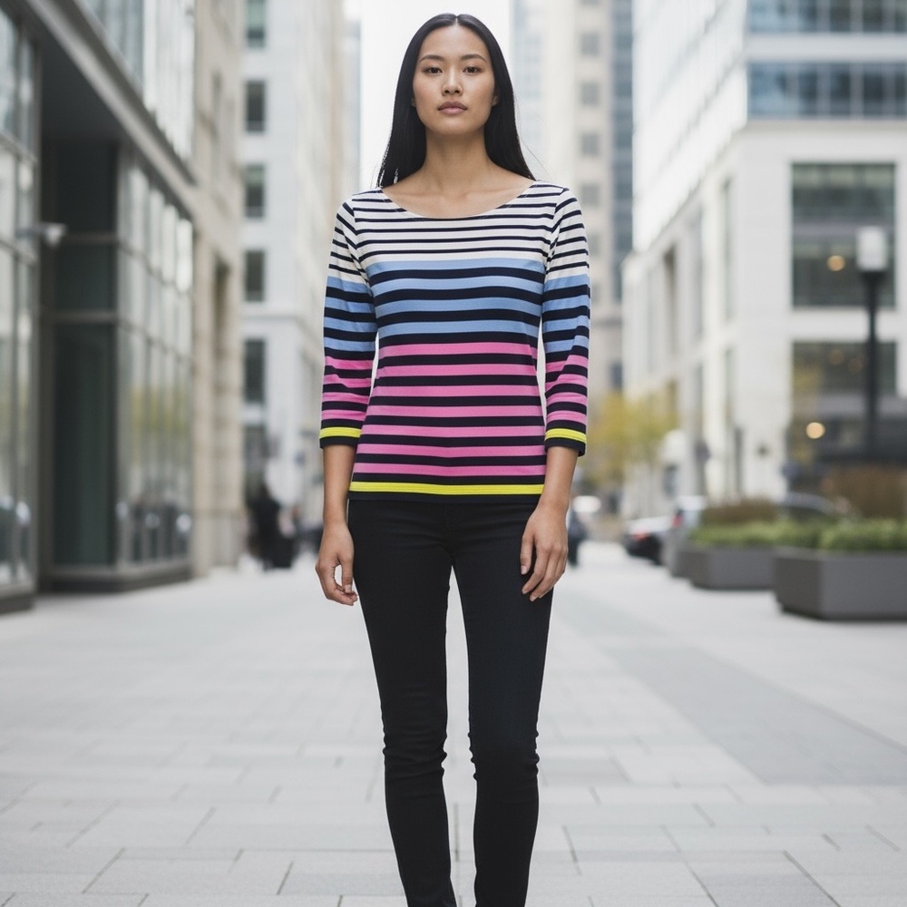 J Crew Stripe Long Sleeve T-shirt Size XS